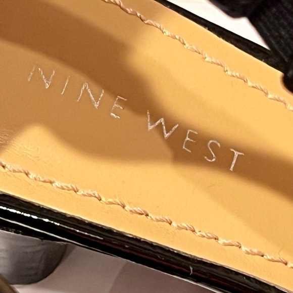 Nine West Hadrian Black Heels with Ankle Strap Sandals - Picture 5 of 9